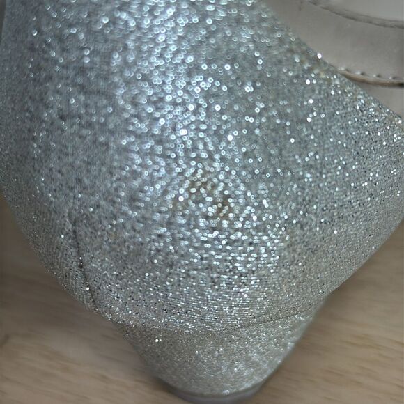 Charter Club Gippi Silver Sparkle Wedge Sandals size 6.5M - Picture 4 of 13